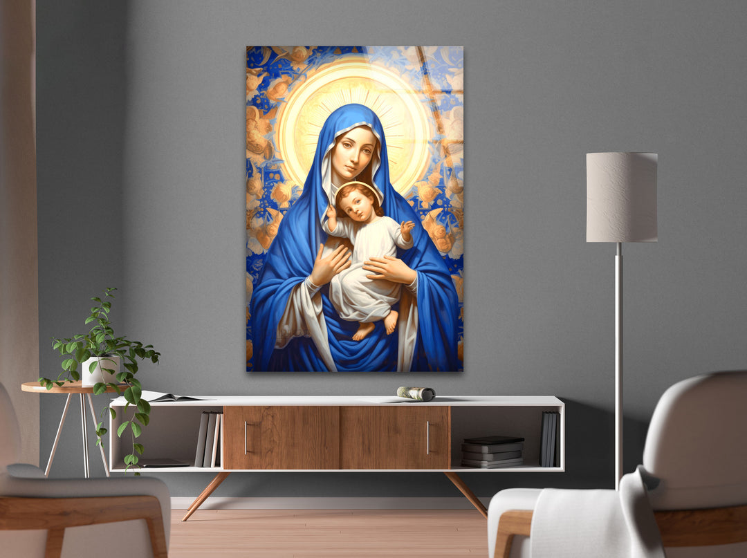 Virgin Mary Glass Wall Art