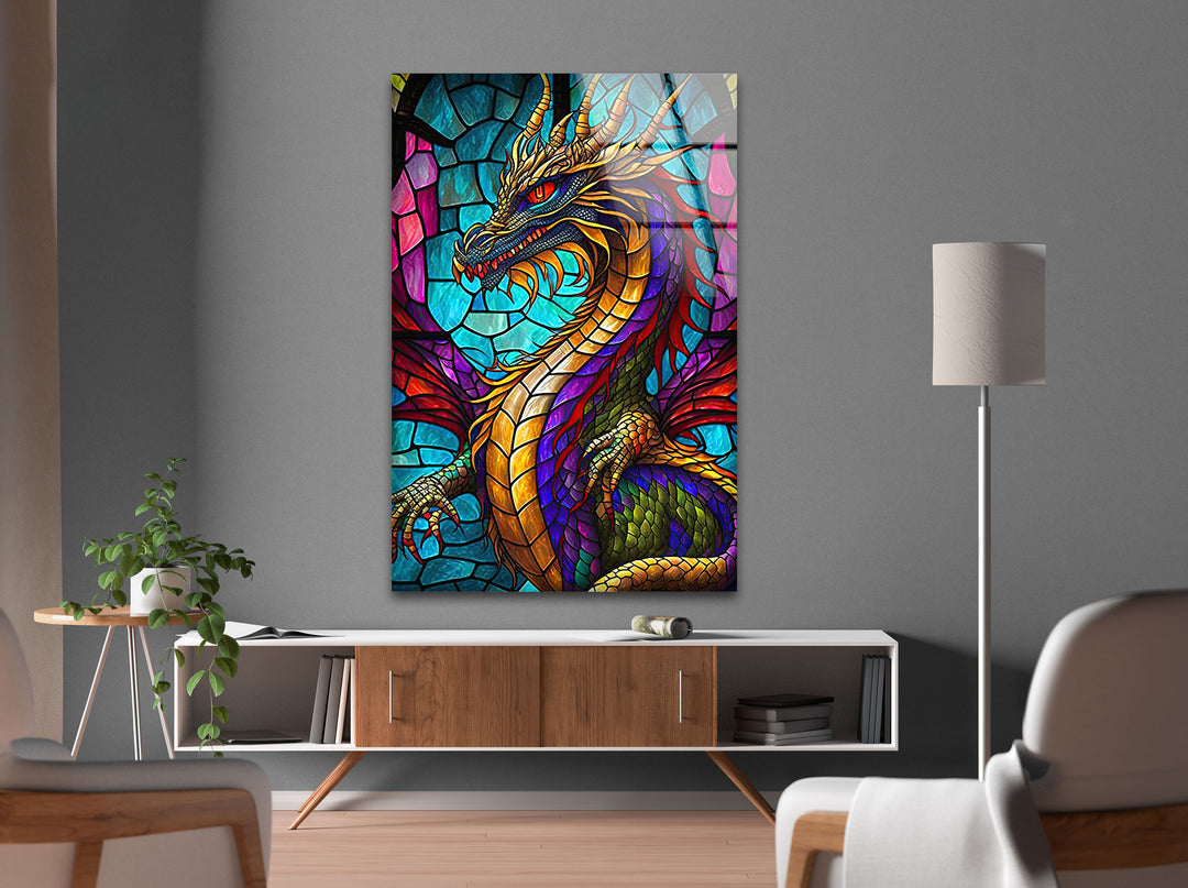 Evil Dragon Glass Wall Art             glass wall decor, glass wall art decor