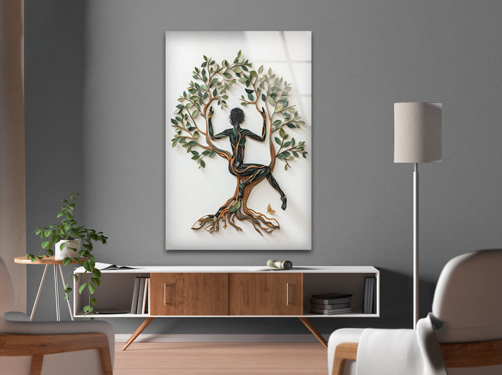 Tree Of Life Woman Glass Wall Art, glass photo prints, glass picture prints