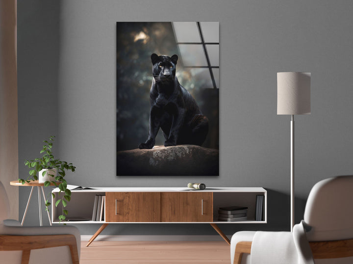 Black Puma Cool Glass Wall Art Glass Printing Wall Art, Print photos on glass
