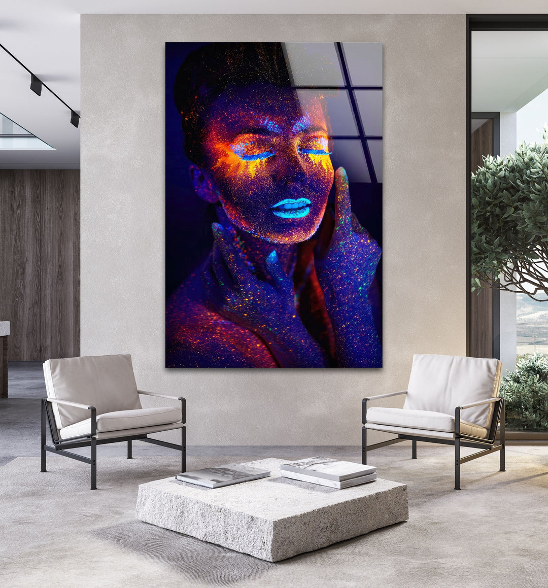 Color Bomb Woman Glass Wall Art art glass wall art, glass wall art pictures
