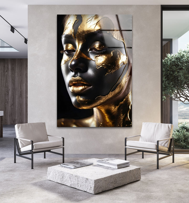 African Black Woman Tempered Glass Wall Art - MyPhotoStation