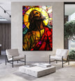 Colorful Portrait Of Jesus Glass Wall Art Decor Ideas