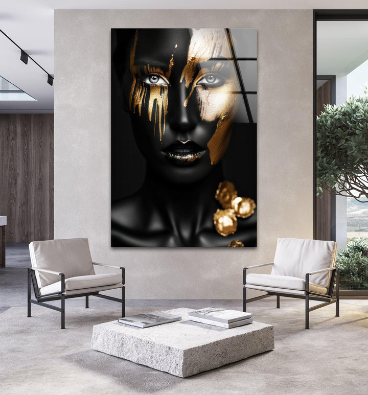 African Black Woman Tempered Glass Wall Art - MyPhotoStation