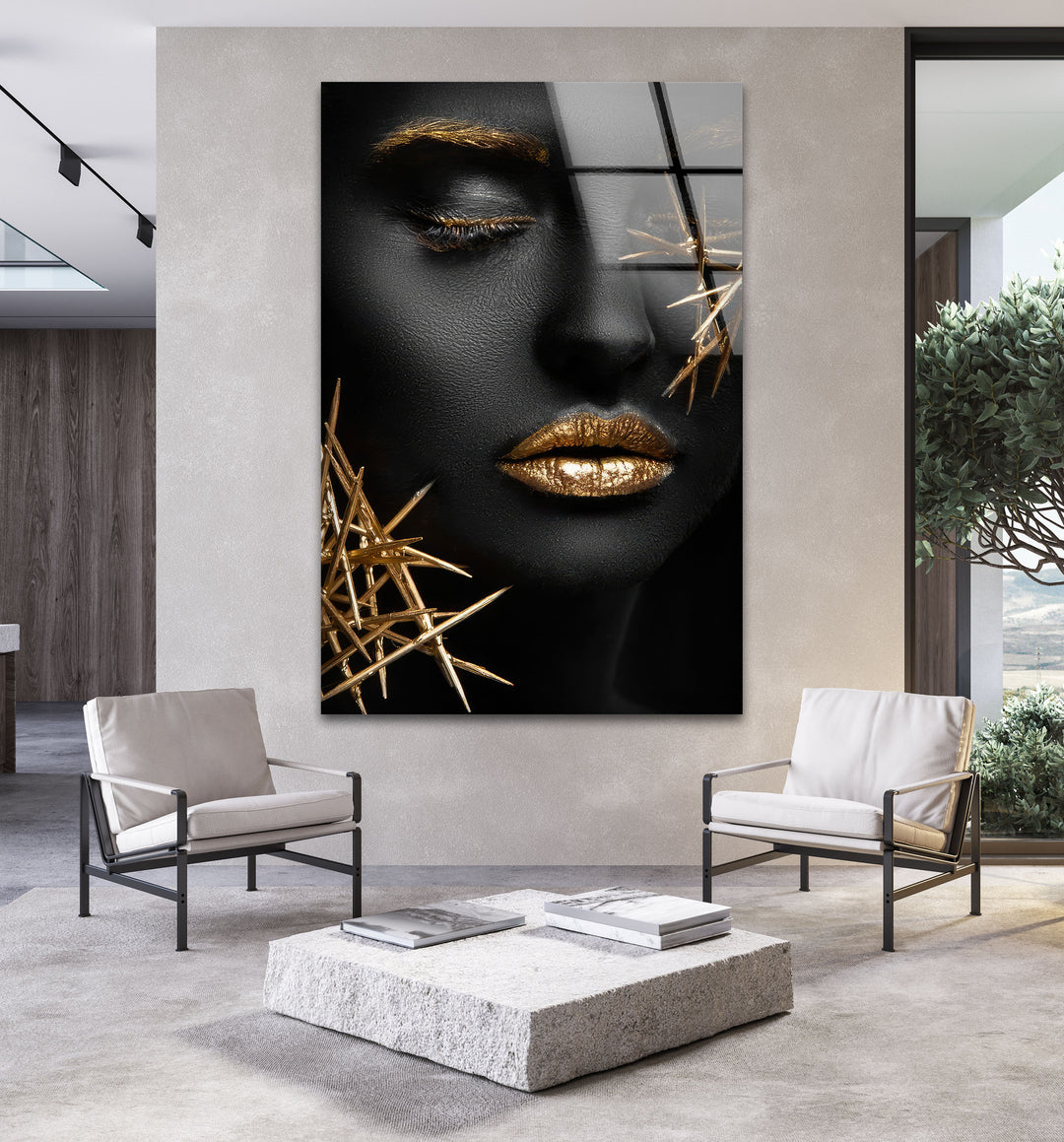 African Black Woman Tempered Glass Wall Art - MyPhotoStation