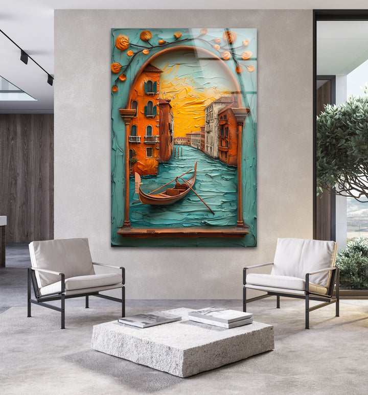 Venice Italy Oil Painting Glass Wall Pictures & Cool Art Decor