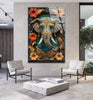 Hindu Elephant Picture on Glass | Elegant Wall Art