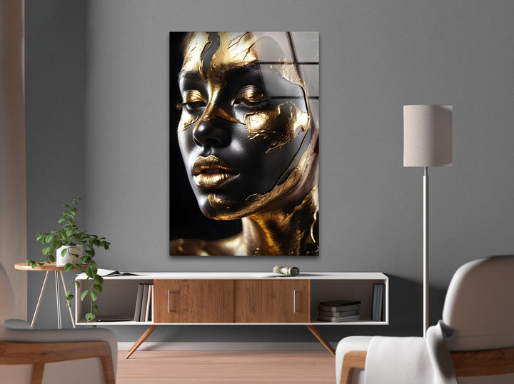 African Black Woman Tempered Glass Wall Art - MyPhotoStation