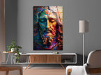 Mosaic Portrait Of Jesus Glass Wall Art | Custom Glass Pictures