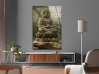 Green Buddha Photo on Glass Home Decor