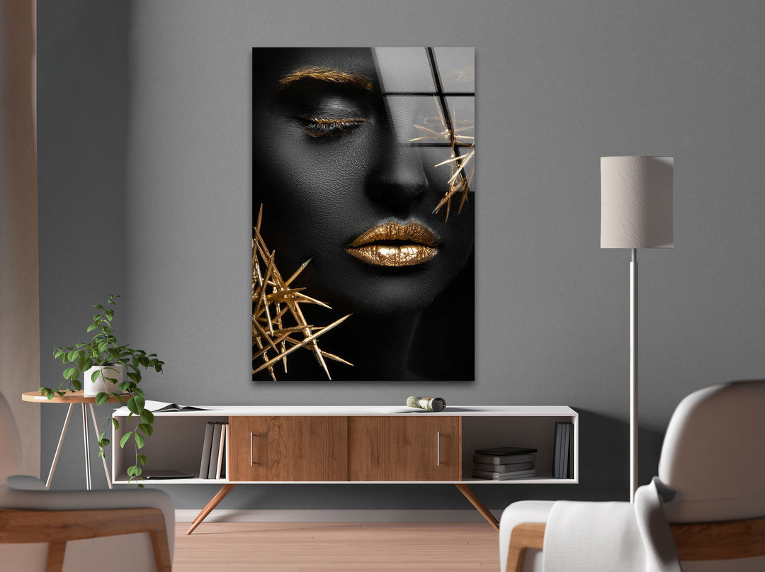 African Black Woman Tempered Glass Wall Art - MyPhotoStation