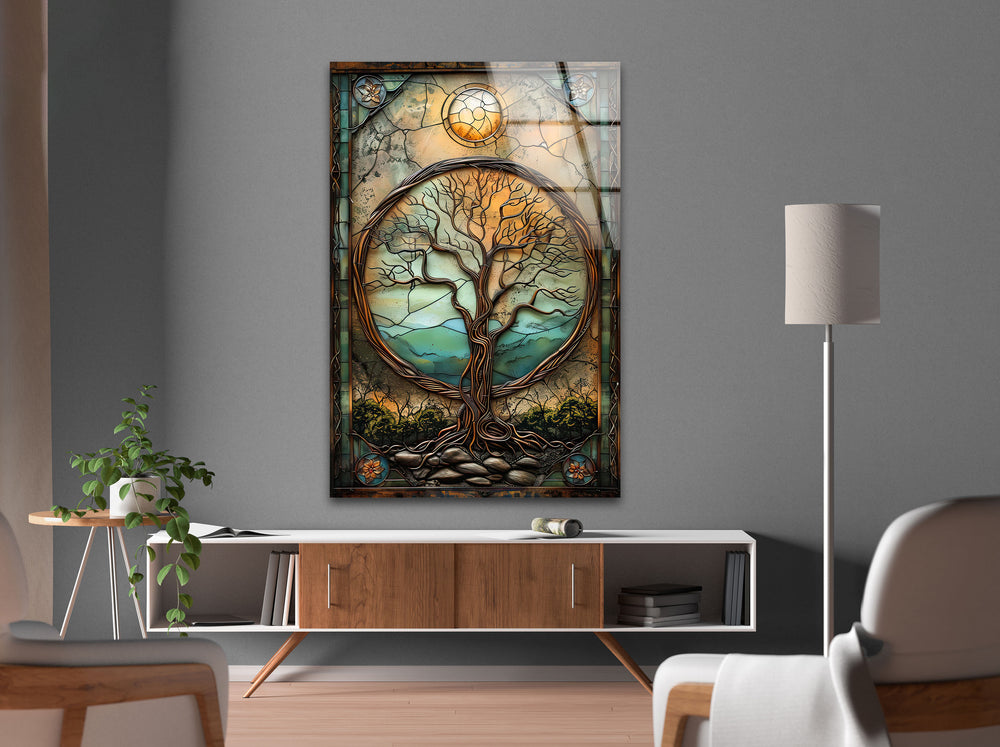 Life Of Tree Vintage Picture Glass Wall Art art glass wall art, glass wall art pictures