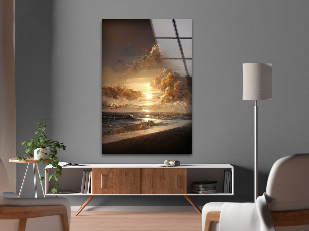 Sunset Landscape Art Glass Wall Art Glass Printing Wall Art, Print photos on glass