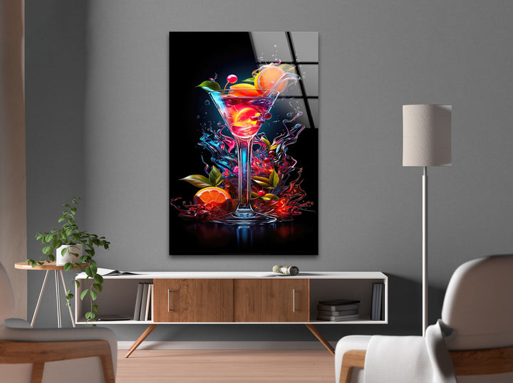 Cocktail Glasses Tempered Glass Wall Art - MyPhotoStation