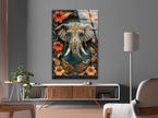 Hindu Elephant Glass Art Pictures Online