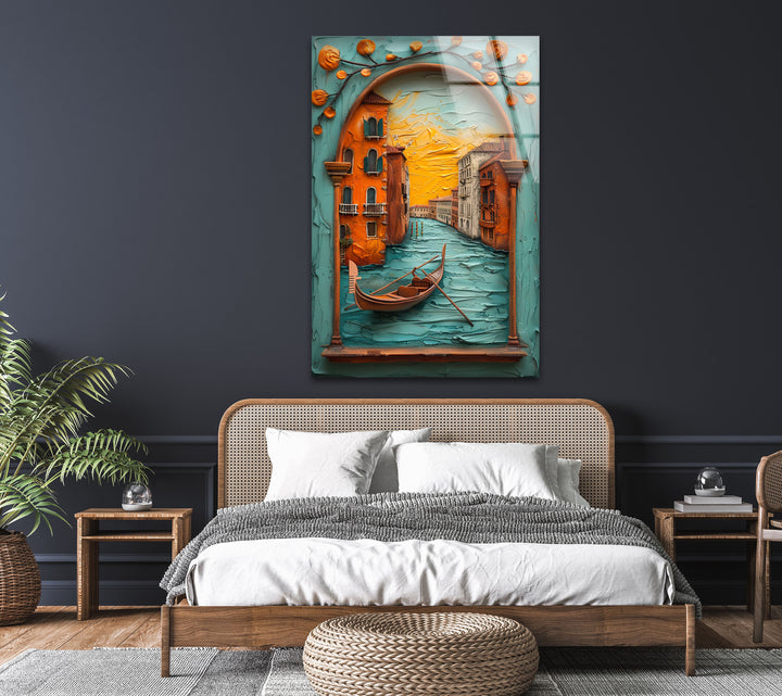 Venice Italy Oil Painting Cool Glass Art & Print on Glass