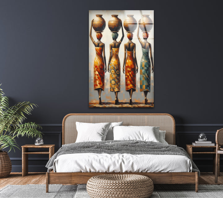 African Womans Glass Wall Art