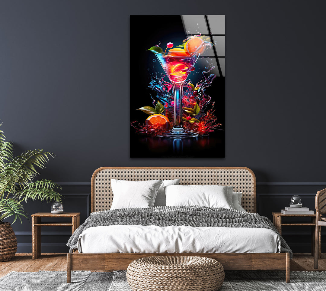 Cocktail Glasses Tempered Glass Wall Art - MyPhotoStation