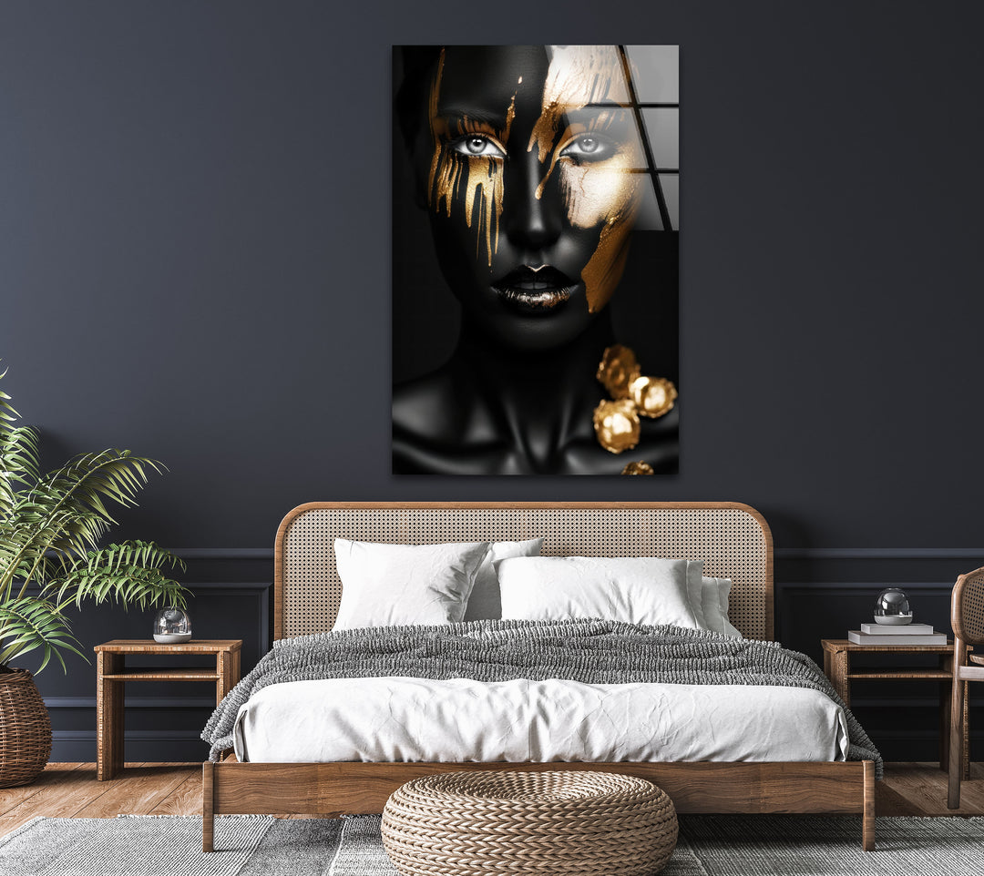 African Black Woman Tempered Glass Wall Art - MyPhotoStation