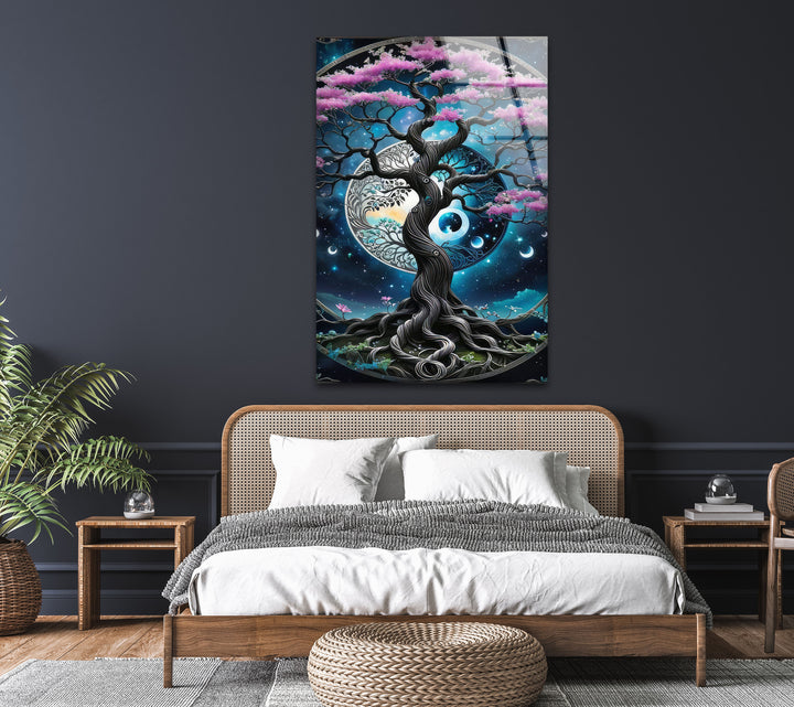 Life of Tree & Yin Yang Glass Wall Art glass photo prints, glass picture prints