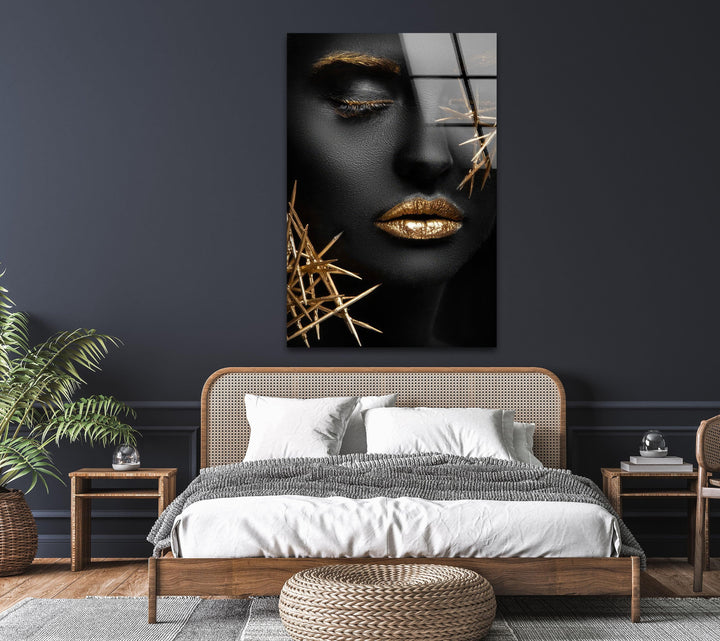 African Black Woman Tempered Glass Wall Art - MyPhotoStation