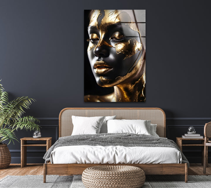 African Black Woman Tempered Glass Wall Art - MyPhotoStation