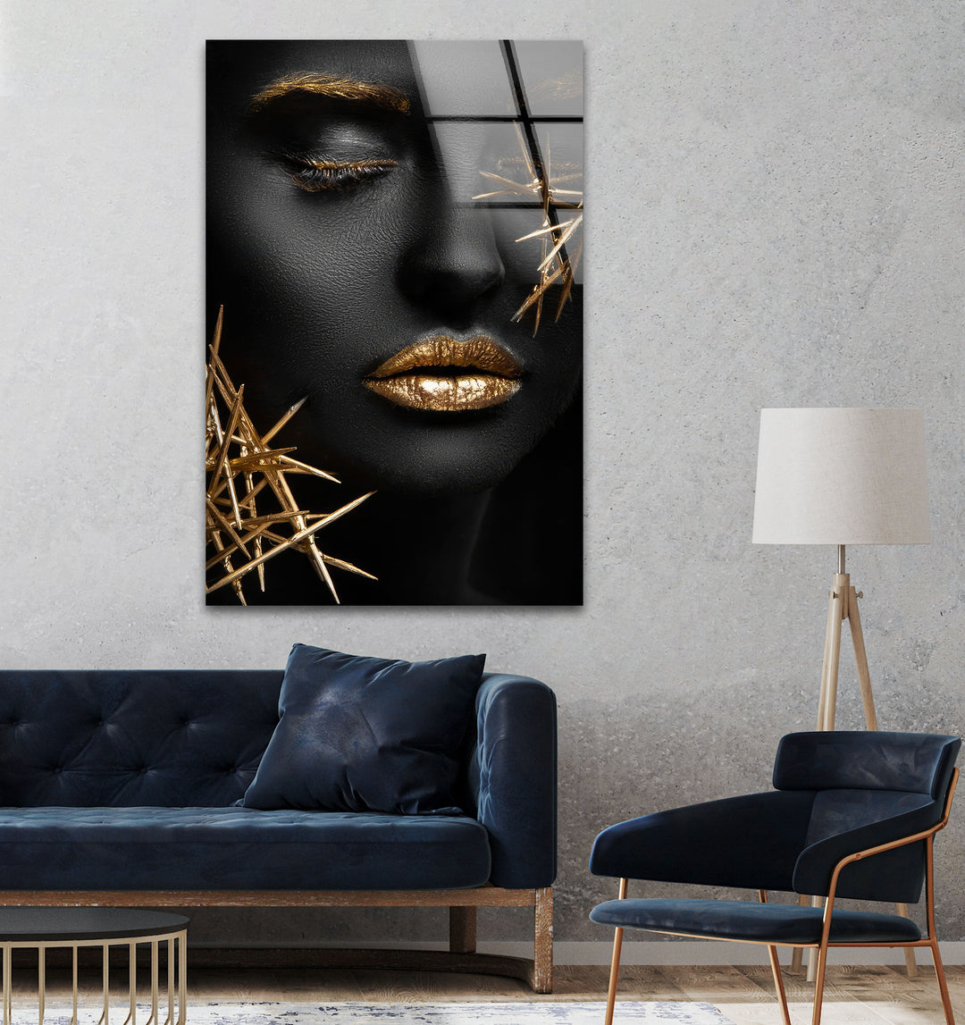 African Black Woman Tempered Glass Wall Art - MyPhotoStation