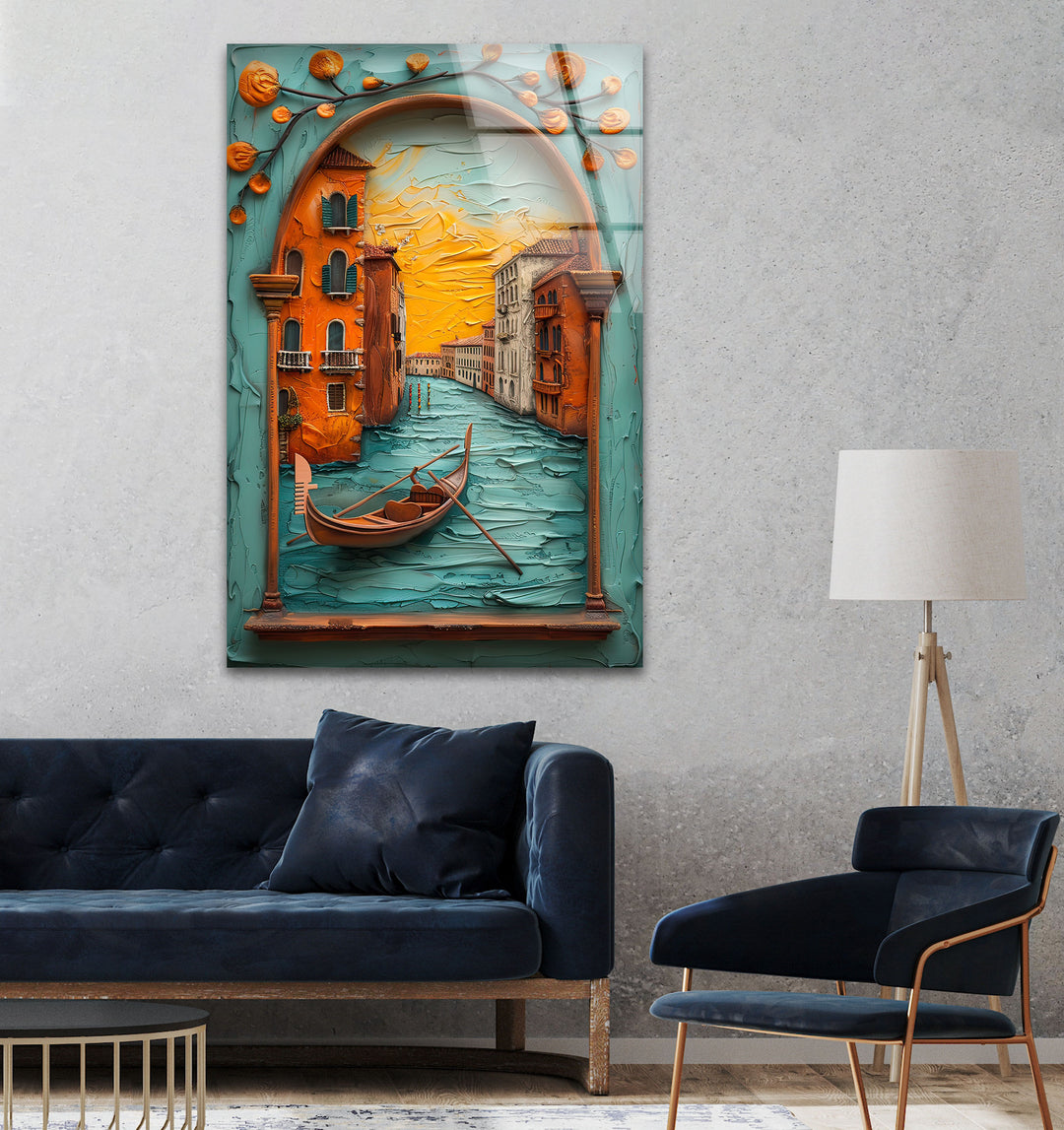 Venice Italy Oil Painting Cool Wall Art & Glass Wall Decor