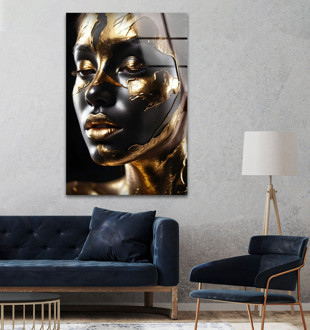 African Black Woman Tempered Glass Wall Art - MyPhotoStation