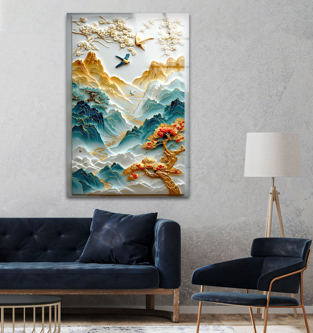 Abstract Painting Glass Wall Art