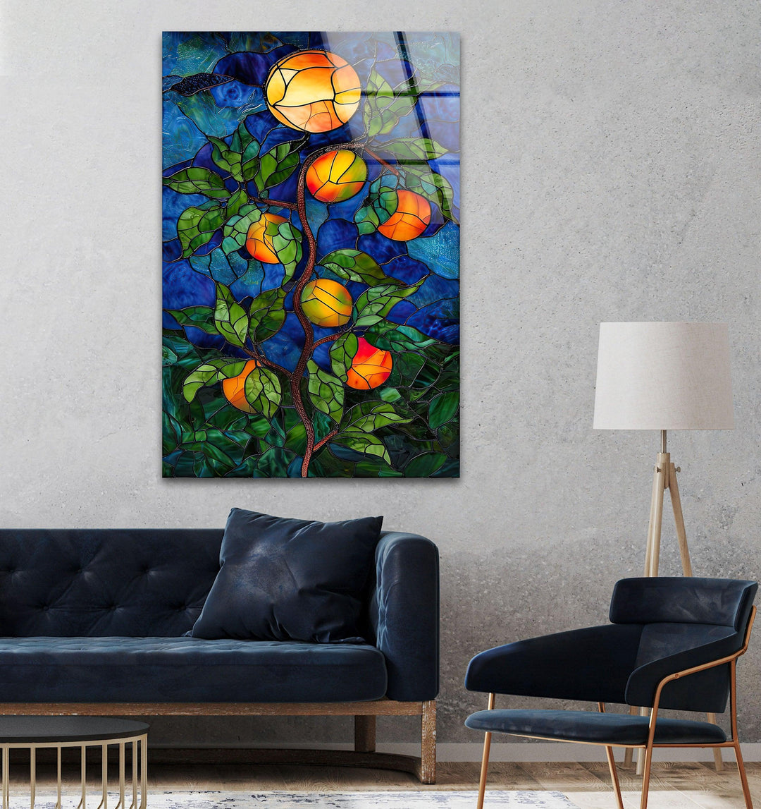 Stained Fruit Tree Glass Wall Art glass photo prints, glass picture prints