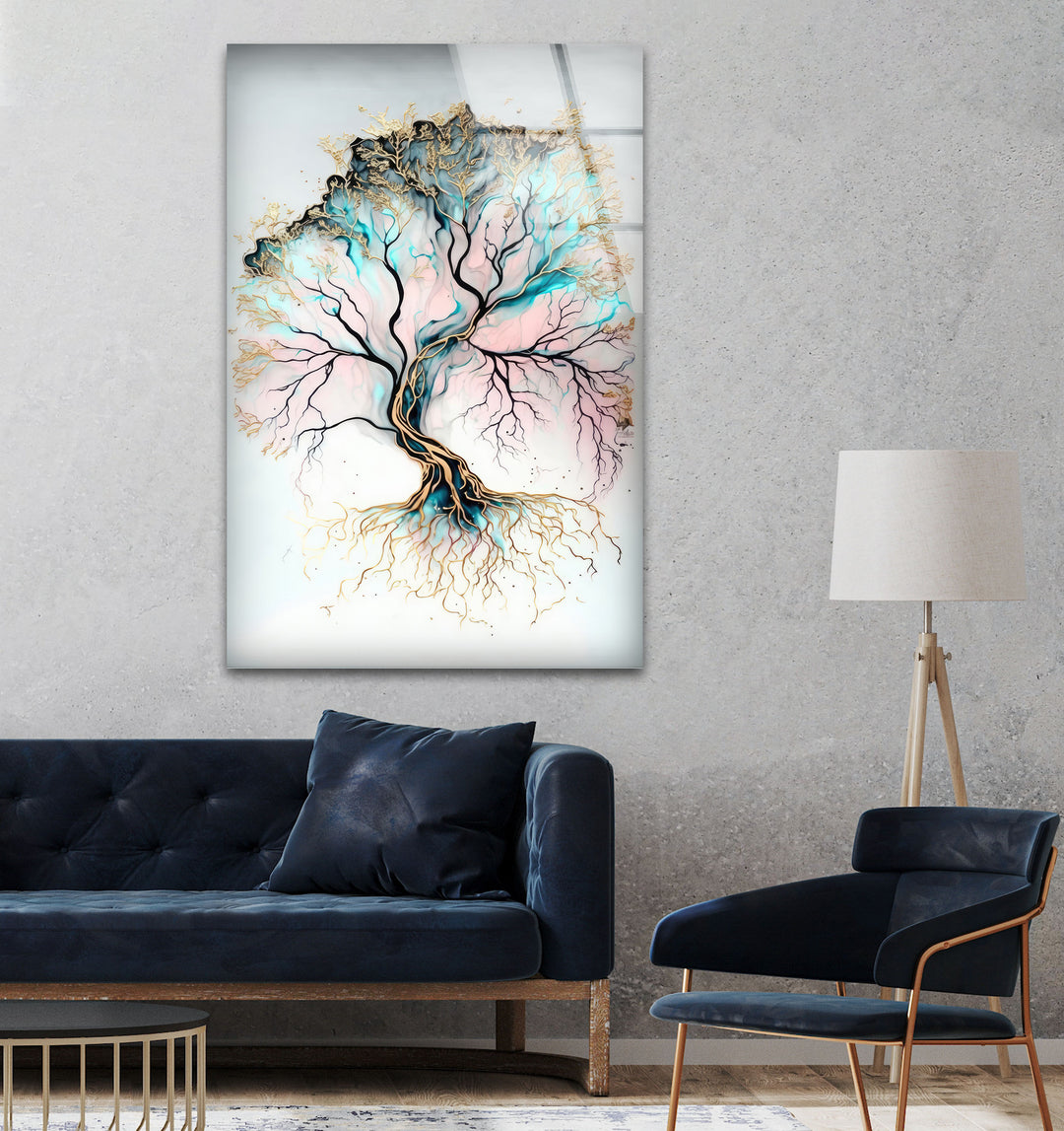 Life of Tree White Glass Wall Art large glass photo prints, glass wall photos