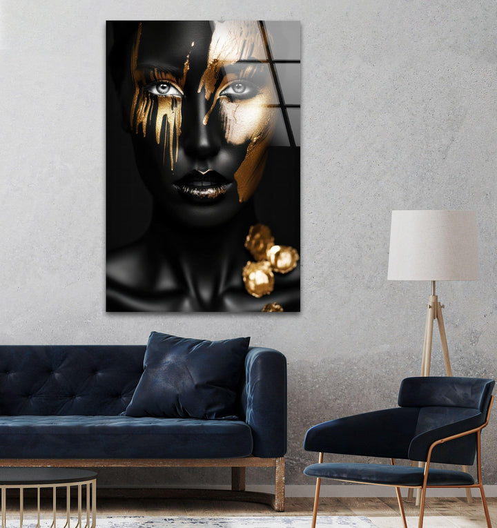 African Black Woman Tempered Glass Wall Art - MyPhotoStation