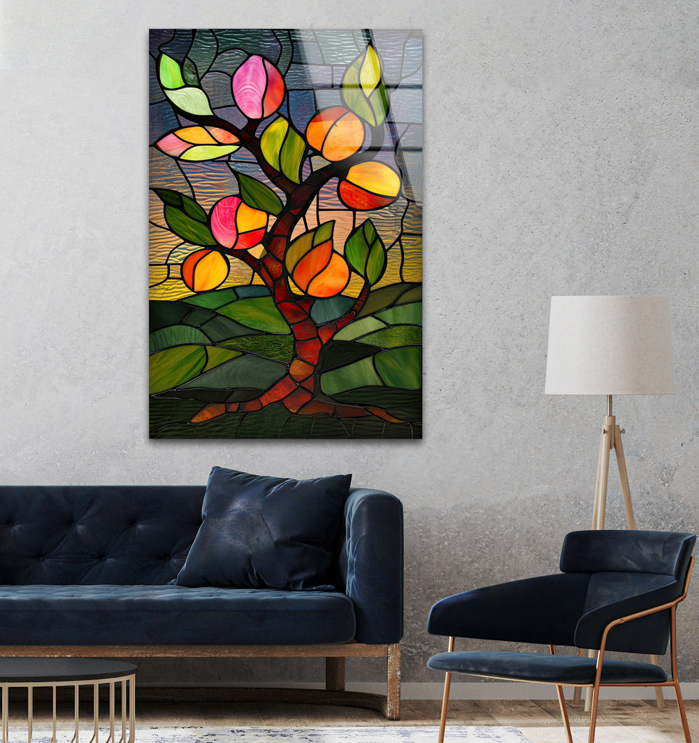 Stained Flower Art Glass Wall Art custom glass pictures, glass art prints