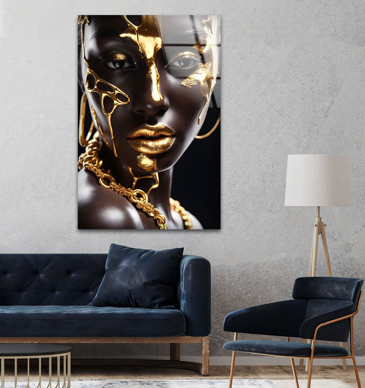 African Black Woman Tempered Glass Wall Art - MyPhotoStation