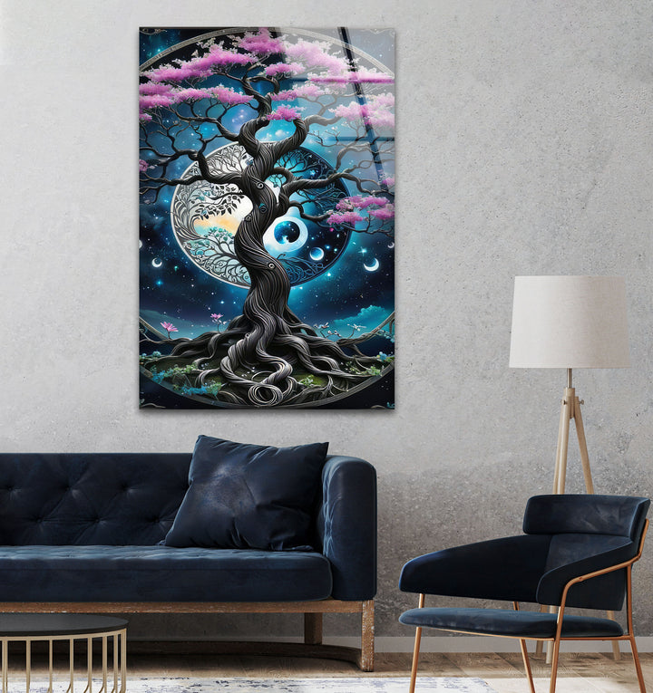 Life of Tree & Yin Yang Glass Wall Art Glass Printing Wall Art, Print photos on glass