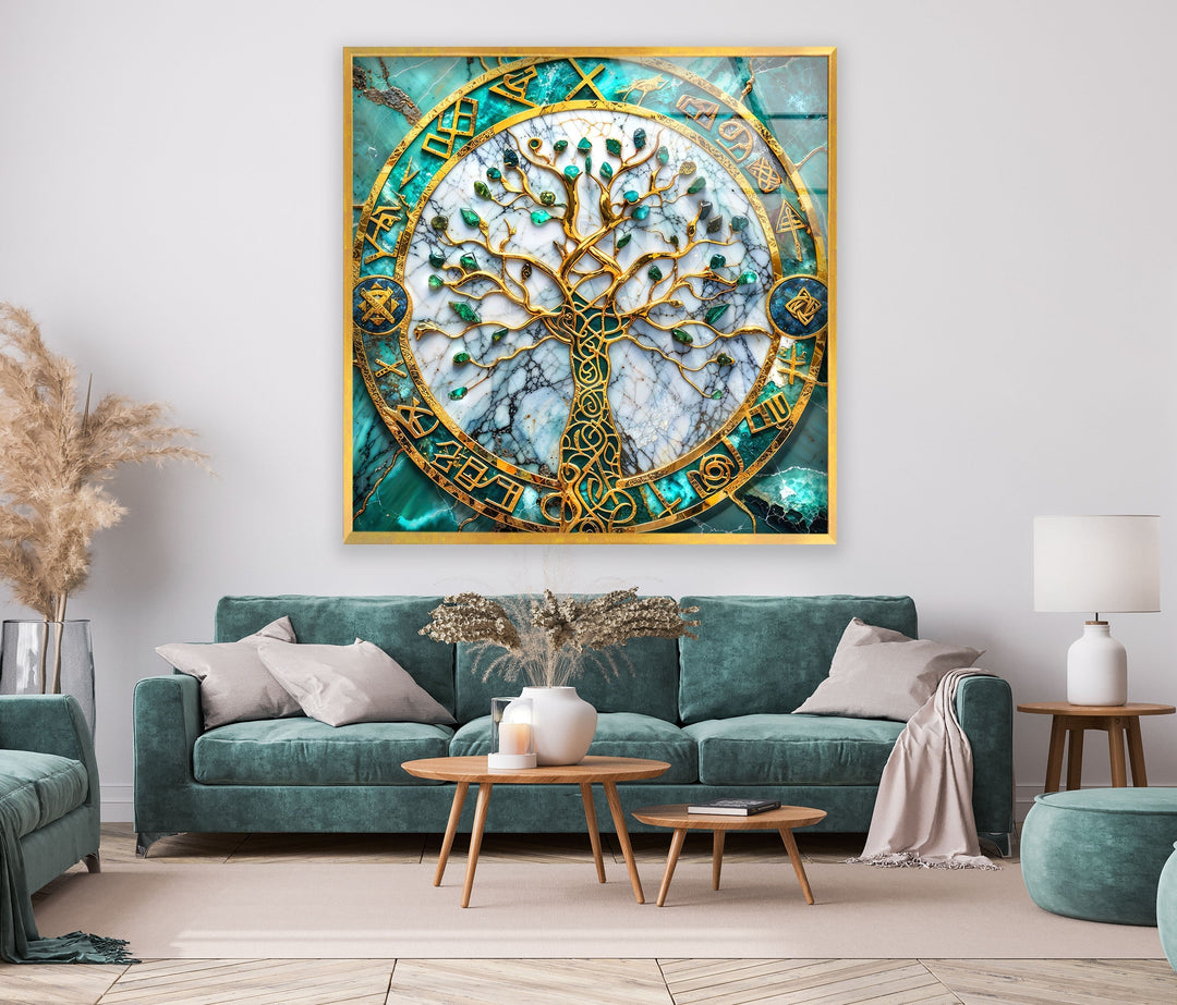 Emerald Design Tree Glass Wall Art glass photo prints, glass picture prints
