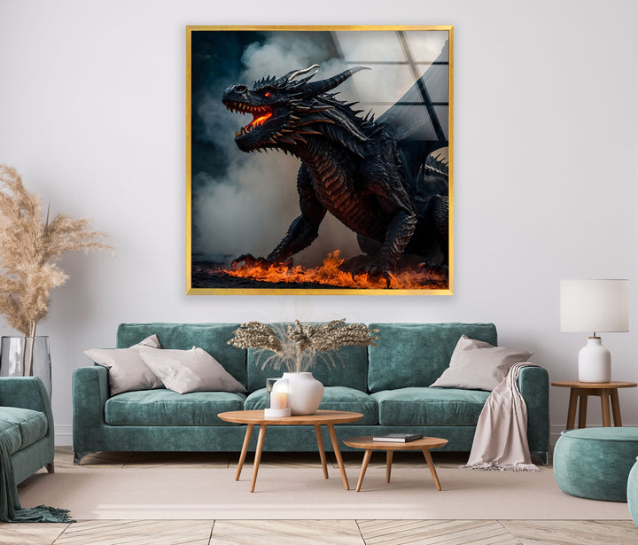 Add drama to your walls with the Inferno Dragon, a fiery beast frozen in time on premium glass.
