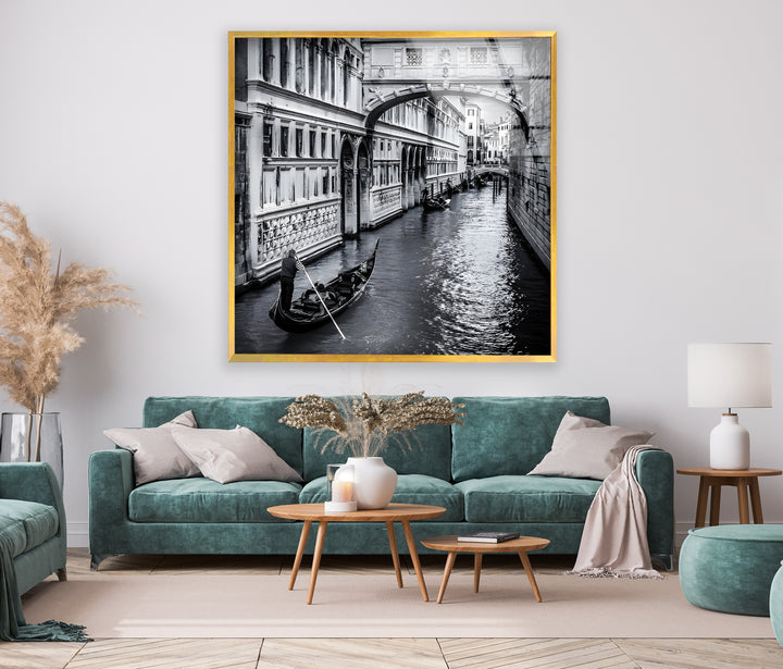 Venice Gondola Ride – Black & White Bridge of Sighs Wall Art