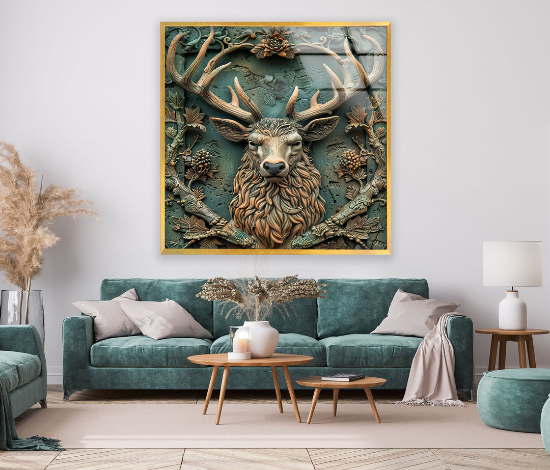 Vintage Deer Picture Glass Wall Art glass photo prints, glass picture prints