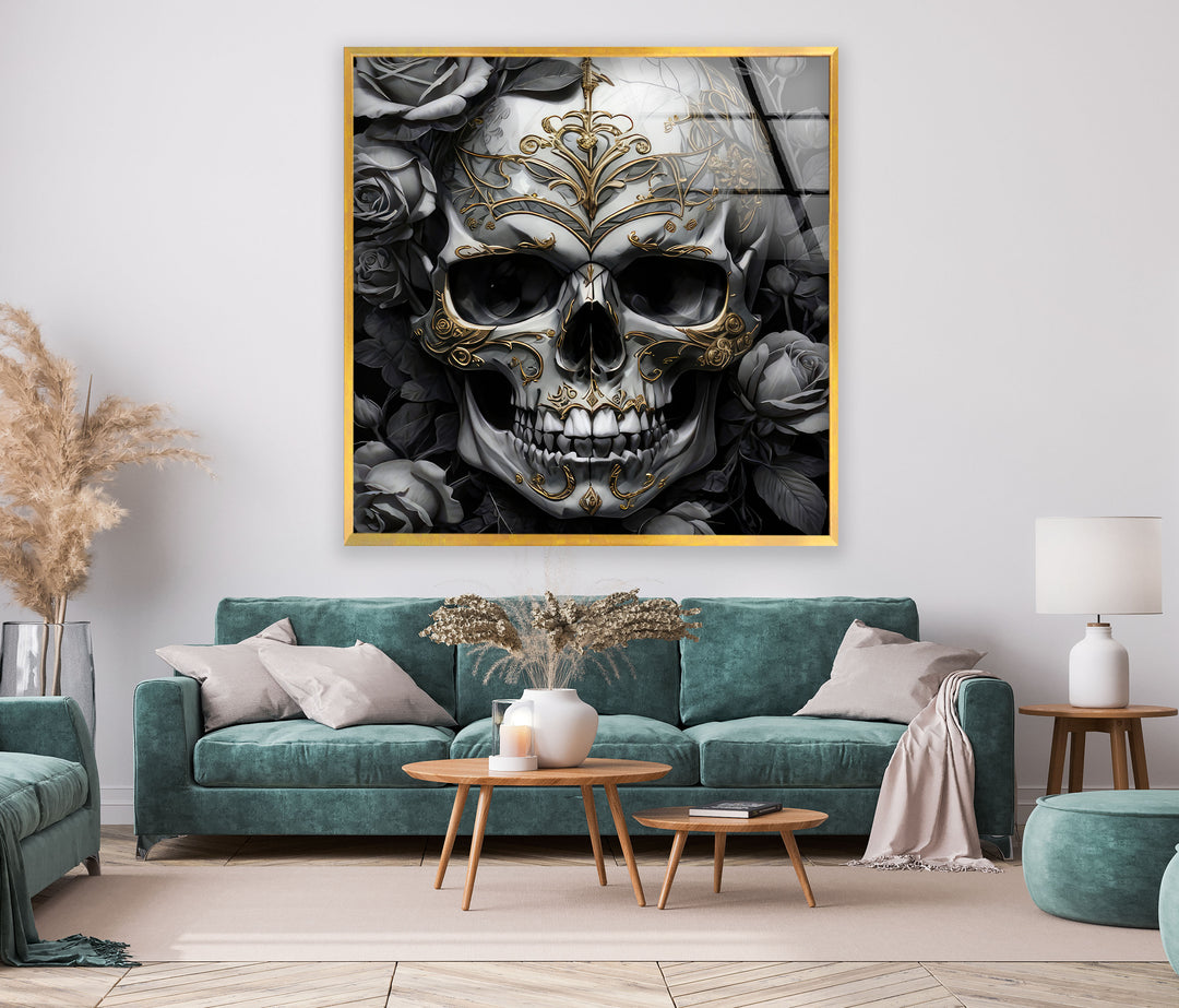 Skull & Rose Cool Wall Art & Stained Glass Panels