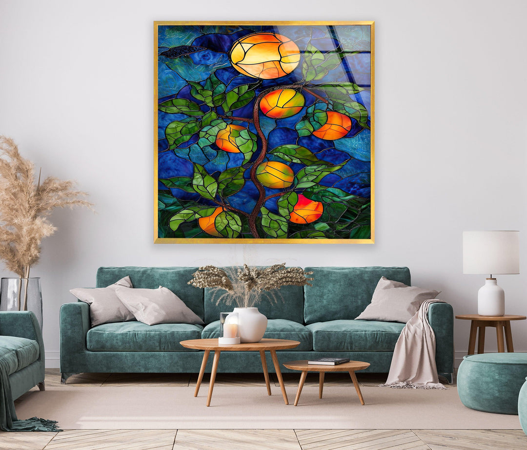 Stained Fruit Tree Glass Wall Art Glass Printing Wall Art, Print photos on glass