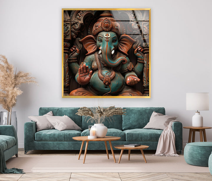 Hindu Buddha Glass Wall Art Decor | Glass Art Prints