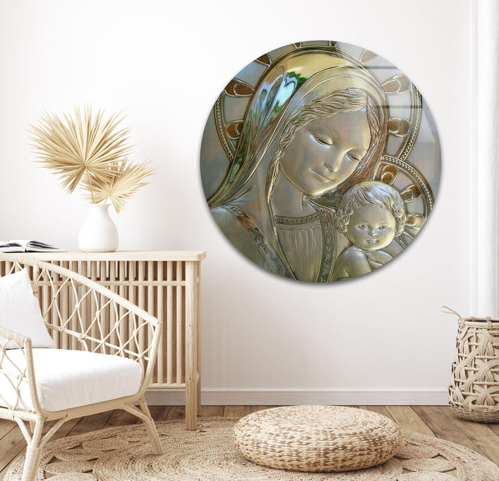 Mom and Child Glass Wall Art art glass wall art, glass wall art pictures
