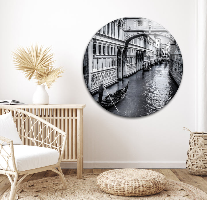 Venice Gondola Ride – Black & White Bridge of Sighs Wall Art