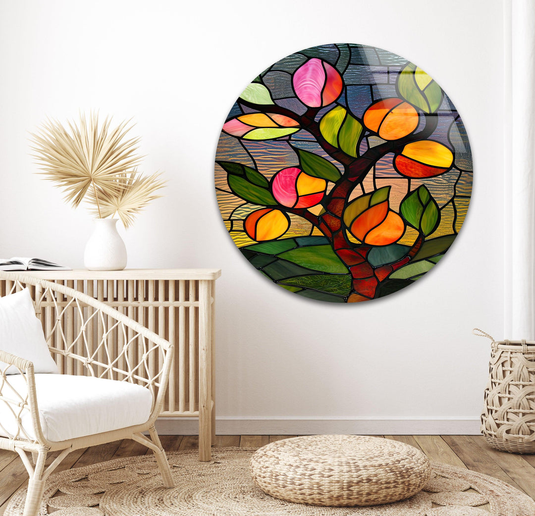 Stained Flower Art Glass Wall Art glass wall decor, glass wall art decor