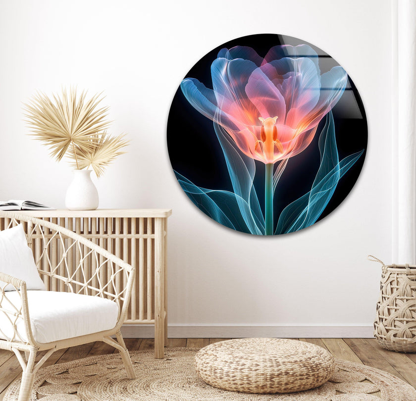 Colorful Xray Flower Glass Wall Art - MyPhotoStation.com