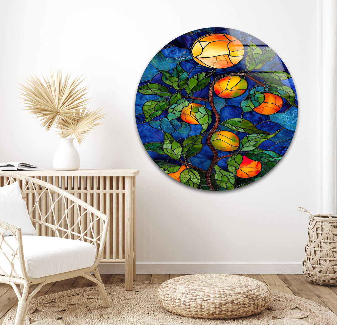 Stained Fruit Tree Glass Wall Art art glass wall art, glass wall art pictures