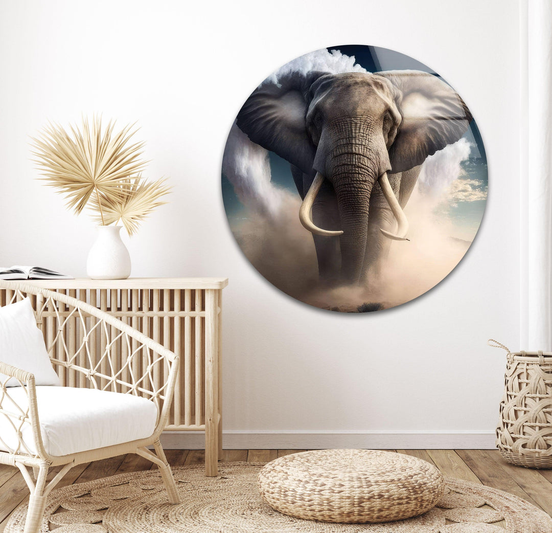 Desert Elephant Glass Wall Art art glass wall art, glass wall art pictures