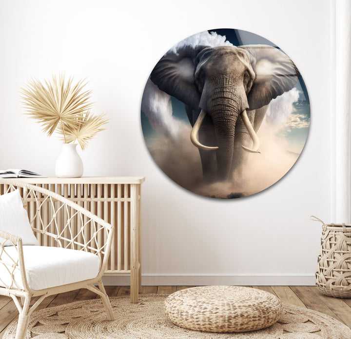 Desert Elephant Glass Wall Art art glass wall art, glass wall art pictures